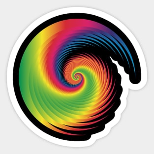 multicolored spiral in black Sticker